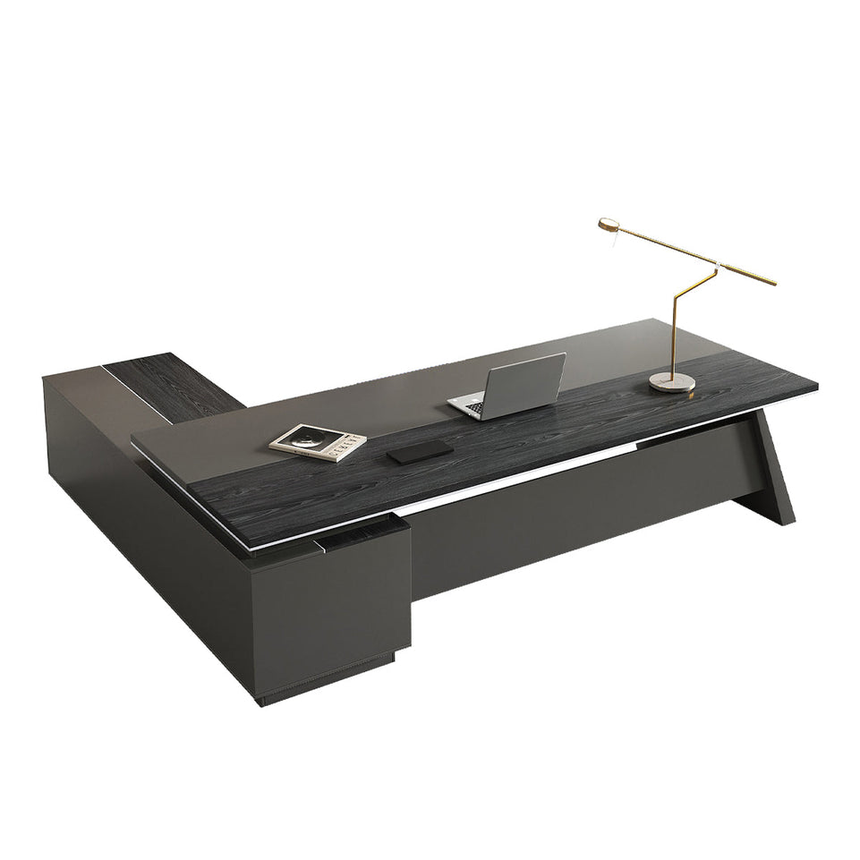 Modern L-Shaped Black Office Executive Desk for Managers LBZ-2189