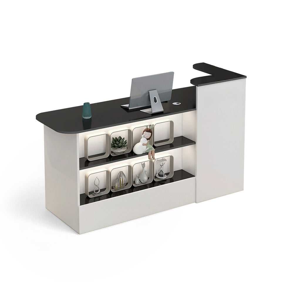 (In Stock) Customizable Logo Fashionable Minimalist Wooden Reception Desk Convenience Store Cash Register Counter JDT-104 Shipped from Australia