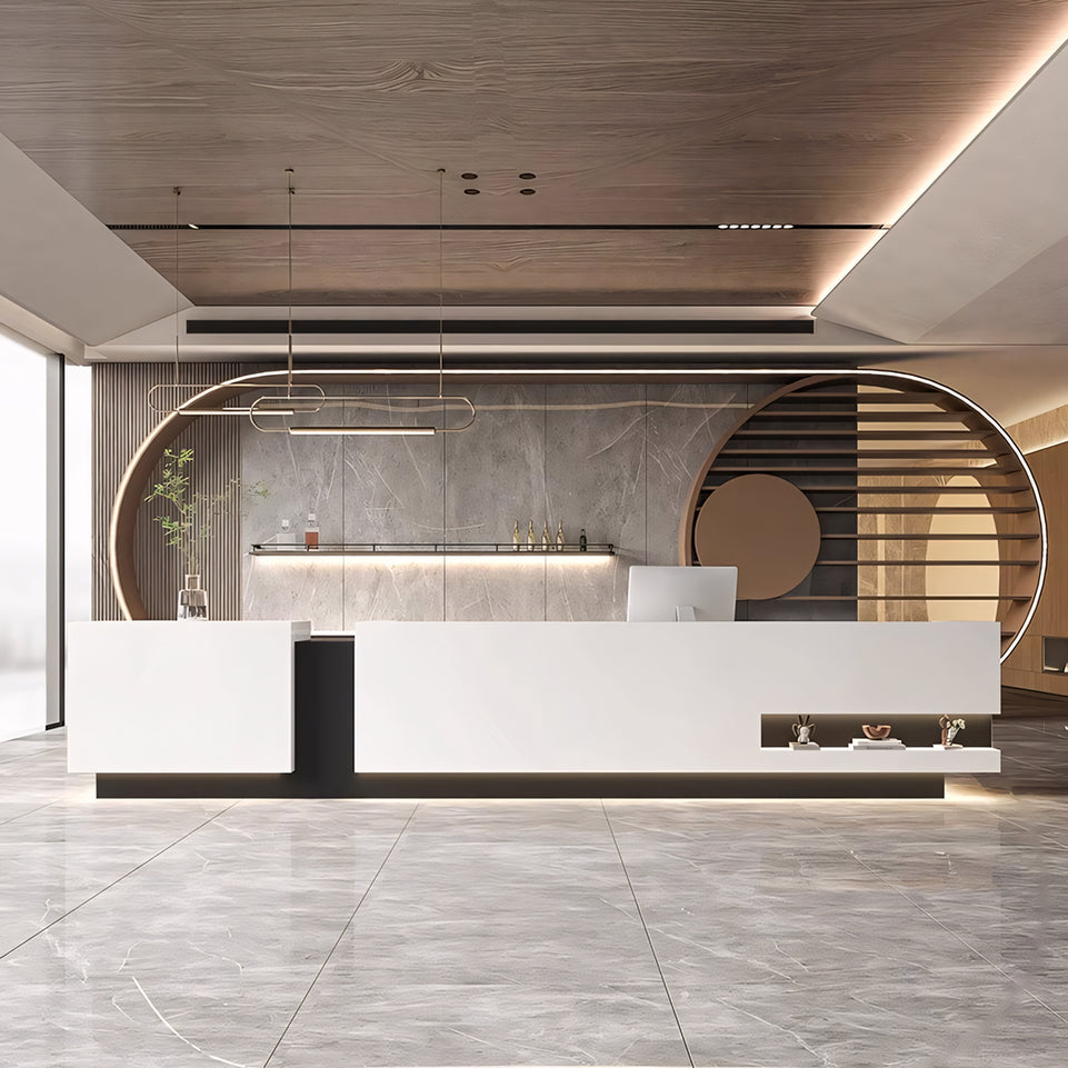 Luxury Rectangle Color-blocking Reception Desk for Company Hotel Beauty Salon JDT-2162