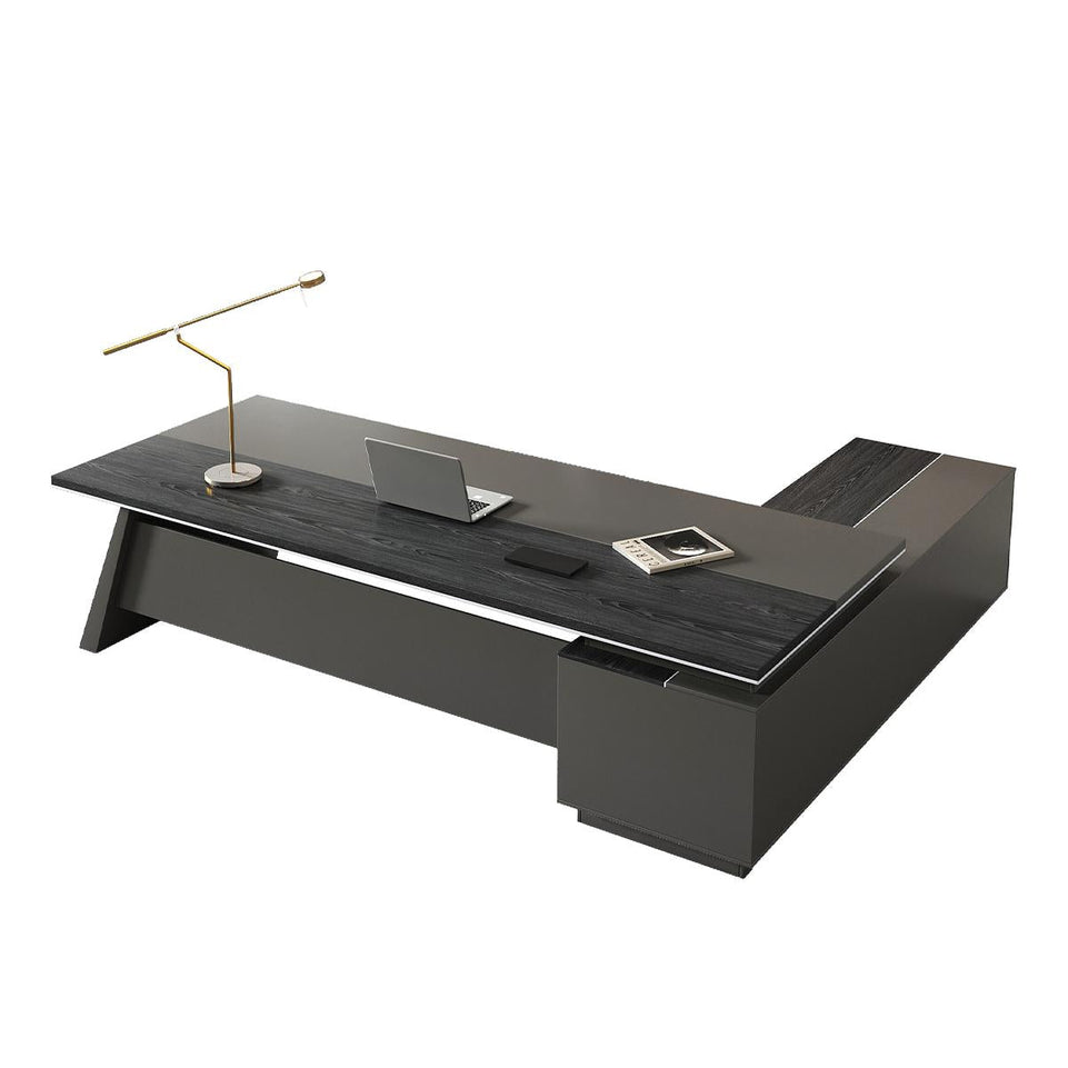 Modern L-Shaped Black Office Executive Desk for Managers LBZ-2189