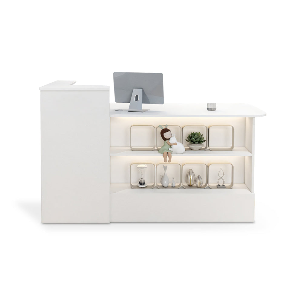 (In Stock) Customizable Logo Fashionable Minimalist Wooden Reception Desk Convenience Store Cash Register Counter JDT-104 Shipped from Australia