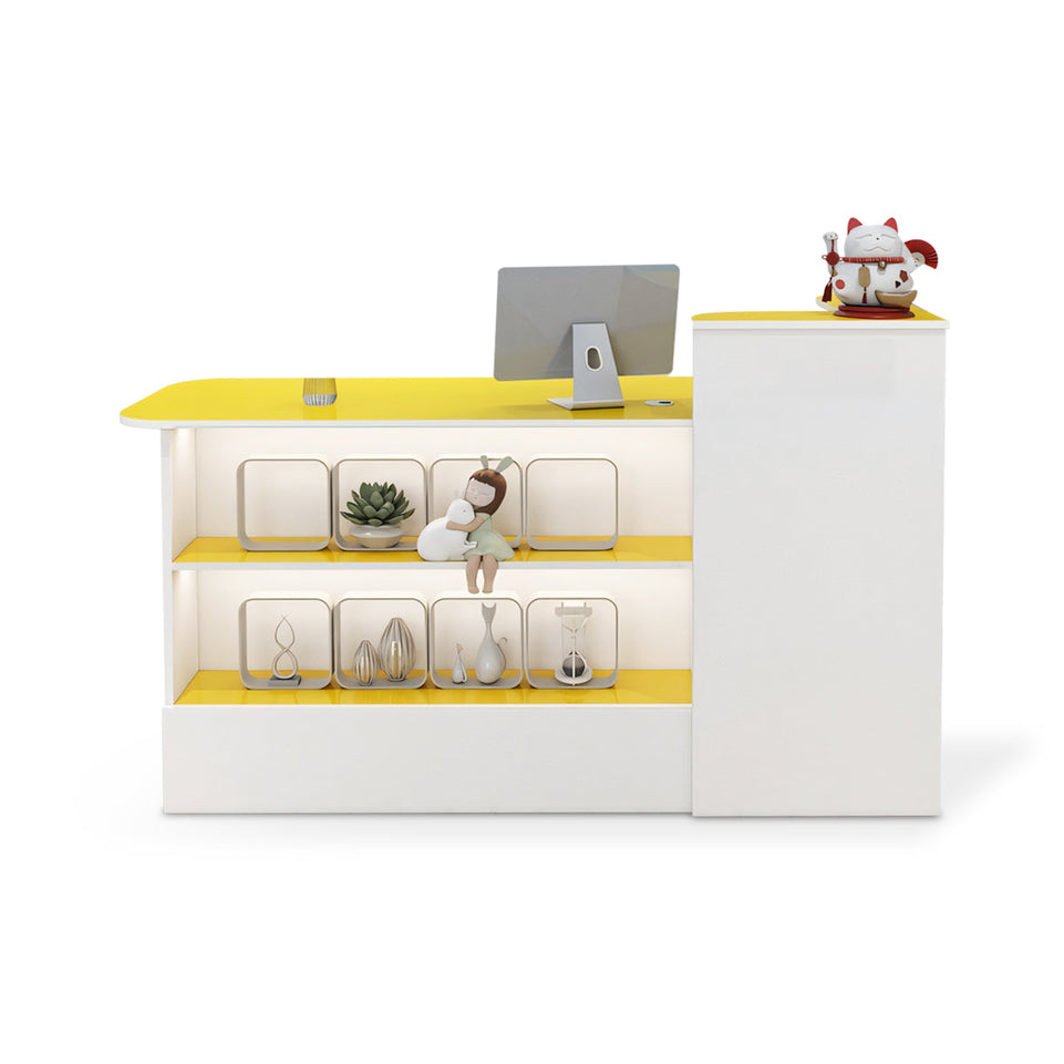 (In Stock) Customizable Logo Fashionable Minimalist Wooden Reception Desk Convenience Store Cash Register Counter JDT-104 Shipped from Australia