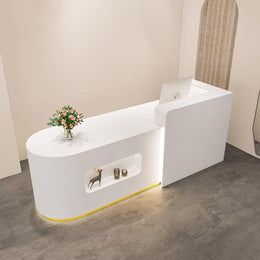 Curved Reception Counter with LED Base Lighting