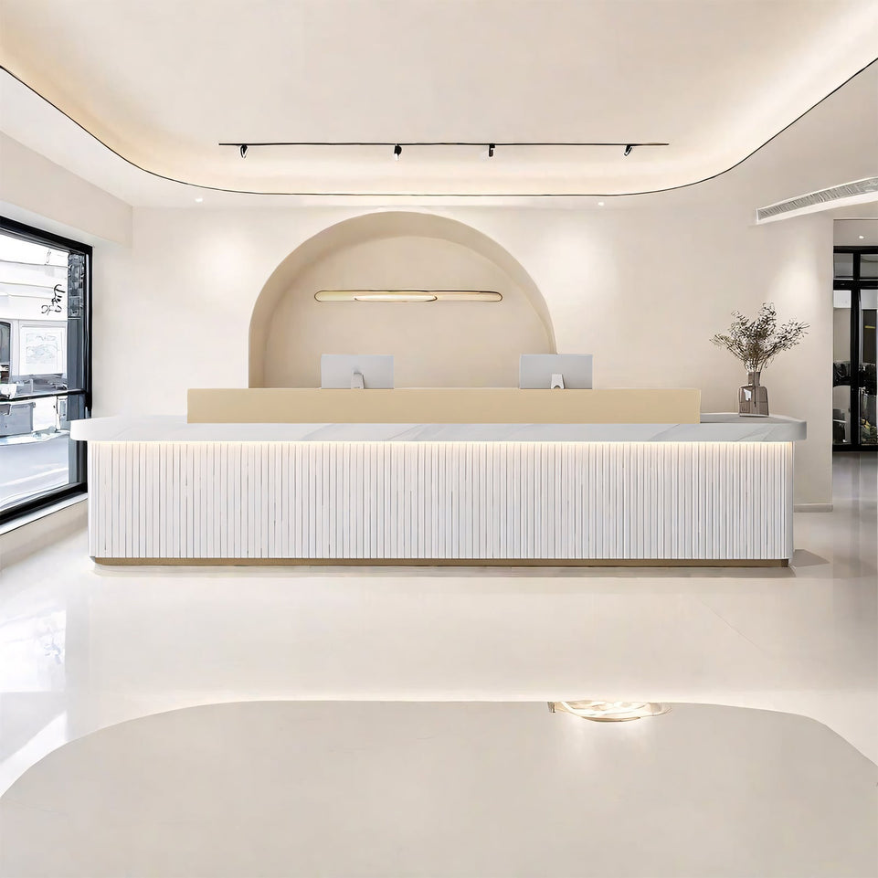 Fully Assembled LED Minimalist Salon Hotel Reception Desk JDT-7162