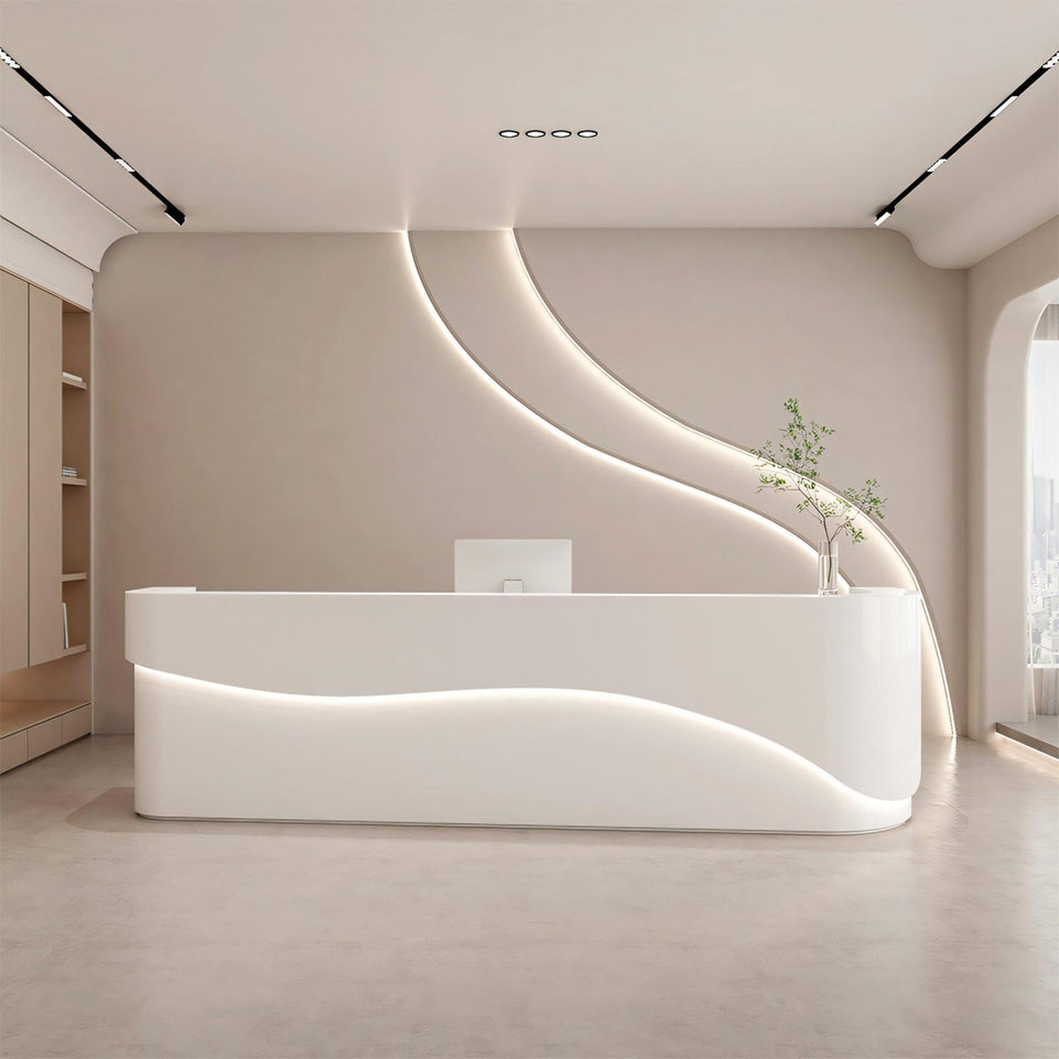 Simple Modern White Company Institution Salon Reception Desk JDT-1054