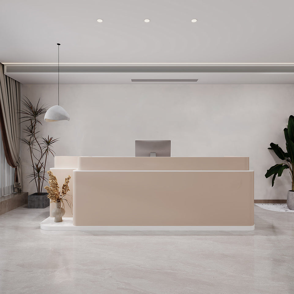 Stylish Rectangular Wood Reception Desk with Filing Cabinets and Drawers JDT-763