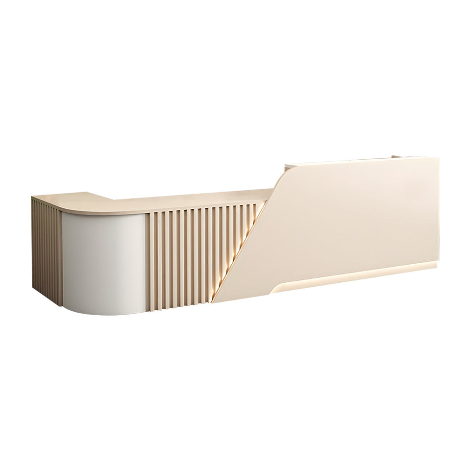 Modern L-Shaped Reception Desk with Storage Cabinet for Office Reception Area JDT-2248