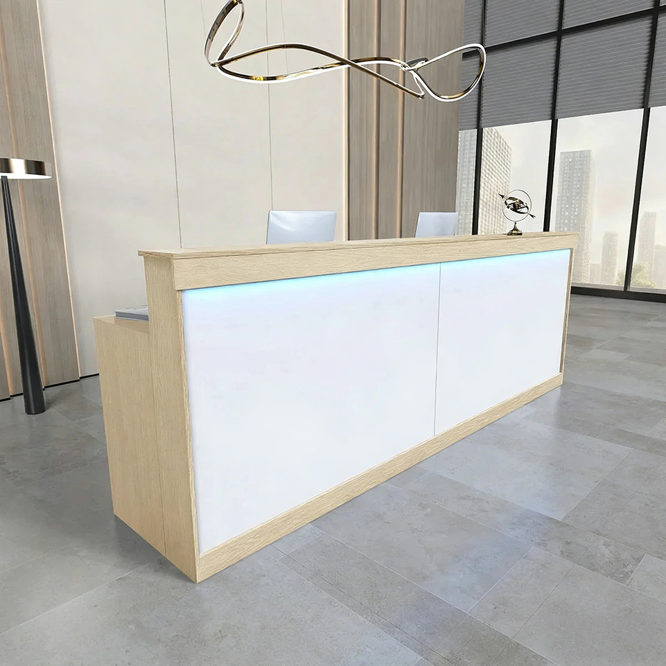 Minimalist Office Reception Desk with Storage Cabinet and Keyboard Tray JDT-2214